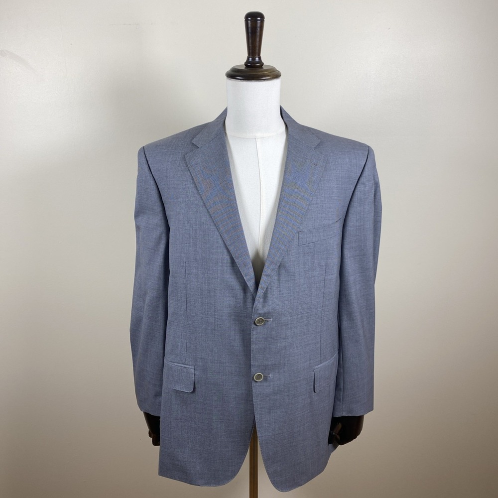 Canali 1934  Mens 56 EU 46R US Gray Micro Houndstooth Wool Blazer Made Italy